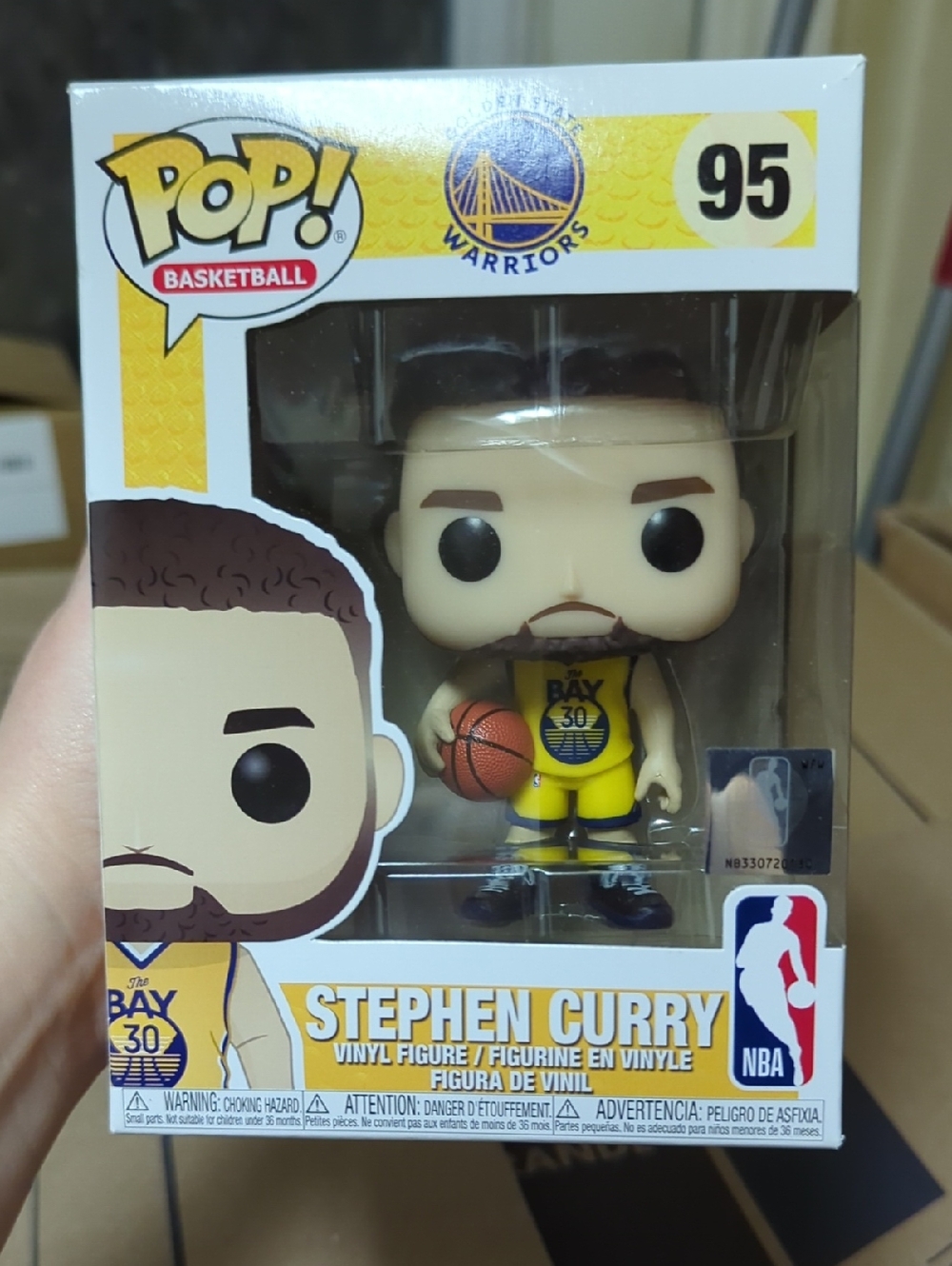 Funko Pop NBA Stephen Curry 95 Golden State Warriors Yellow Alternate Jersey NIB